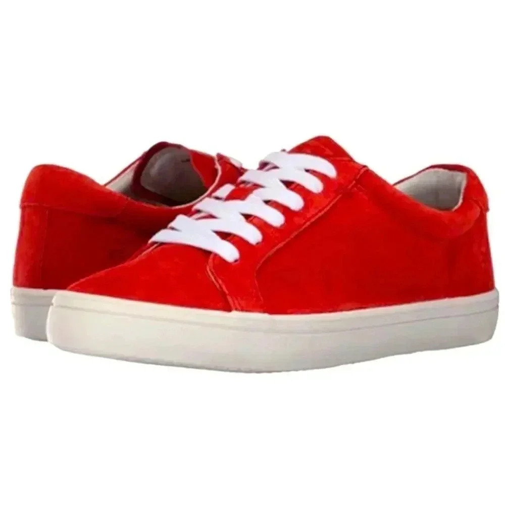 Frye Women’s Kerry Low Lace Suede Red Sneakers